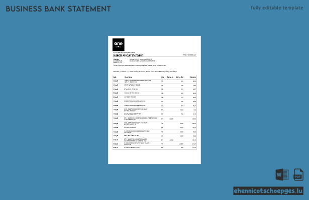 USA 1One Card Unternehmensabrechnung – Beispielvorschau in Word und PDF